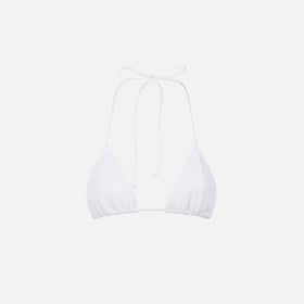 Weißes Crinkle-Triangel-Top für Damen