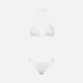 Woman triangle bikini with sangallo embroidery