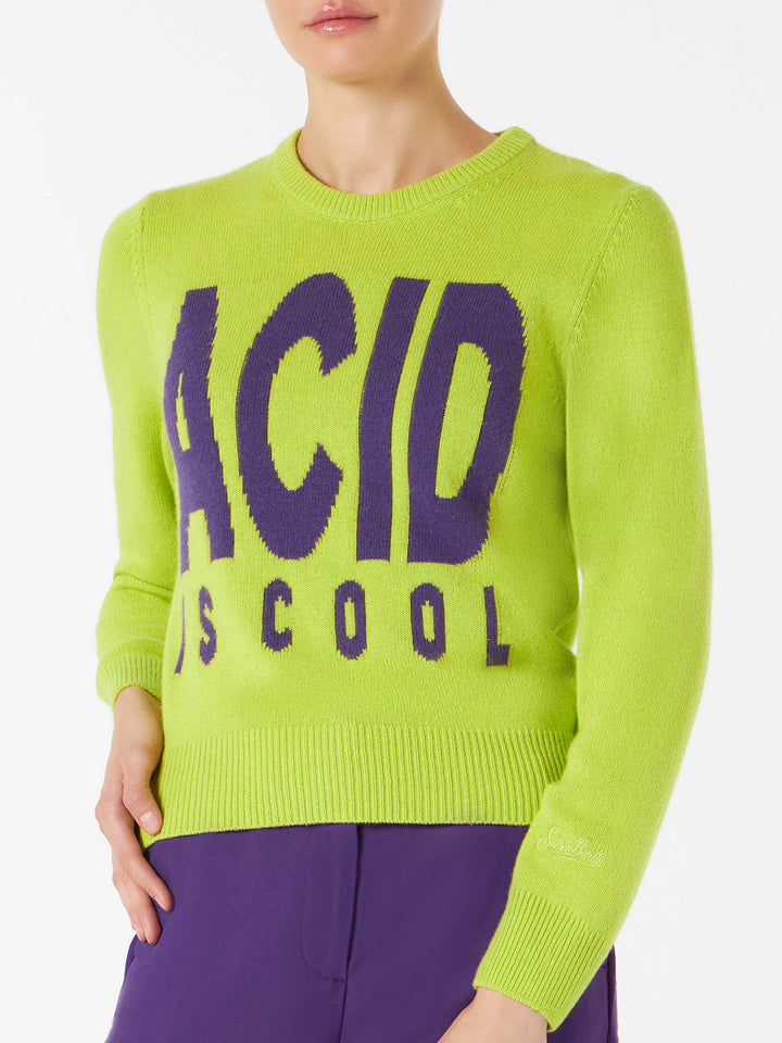 Maglione da donna verde acido Acid is cool