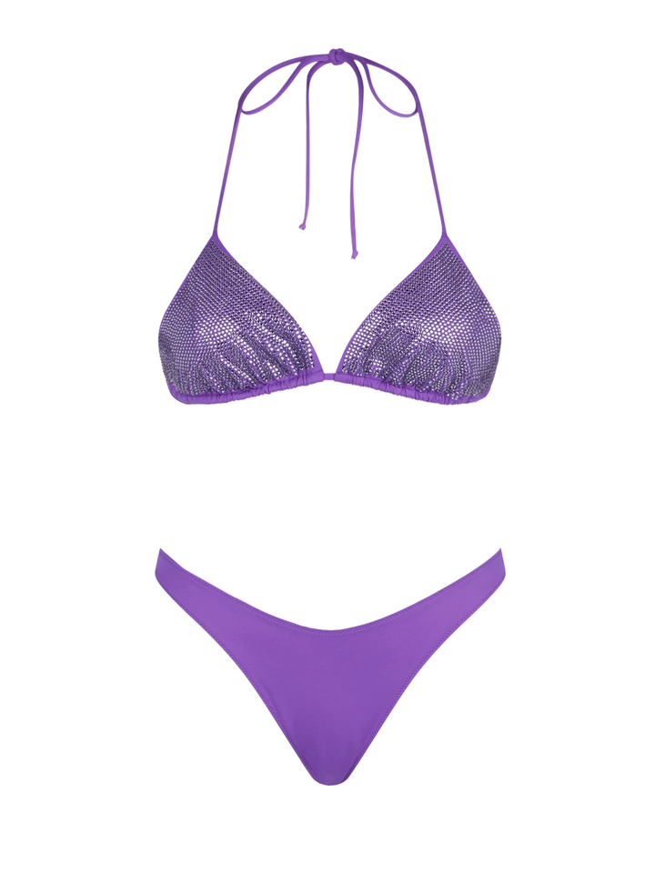 Damen-Triangel-Bikini mit Strasssteinen