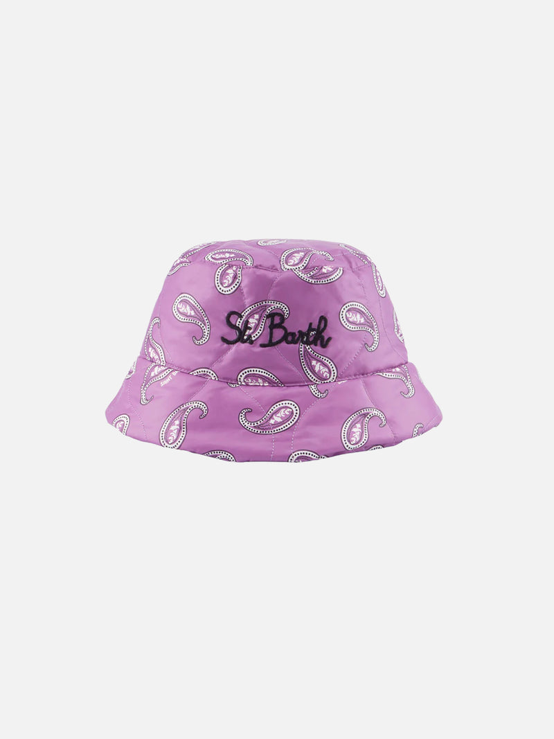 Woman bucket hat with paisley print