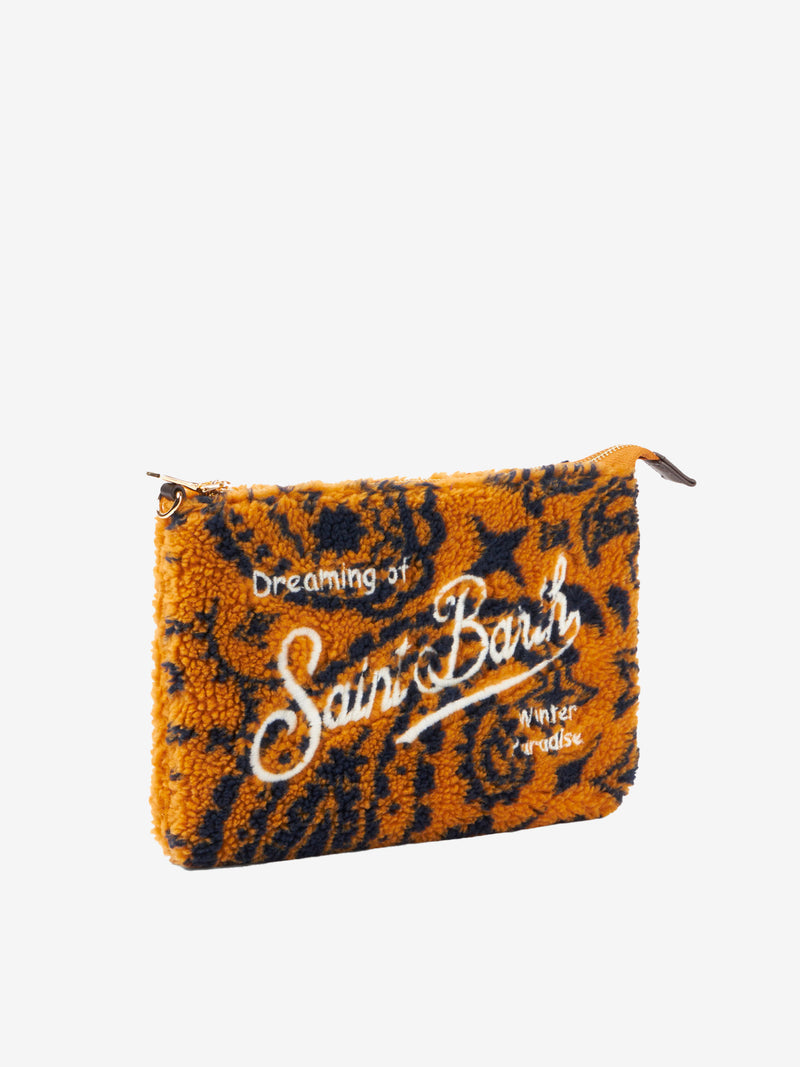 Pouch a tracolla Parisienne in lana con bandana ocra