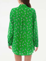 Grünes Paisley-Leinenhemd