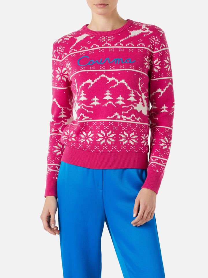 Maglione da donna con fantasia norvegese e ricamo Courma