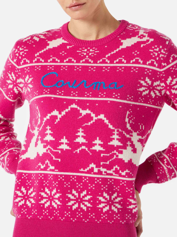 Maglione da donna con fantasia norvegese e ricamo Courma