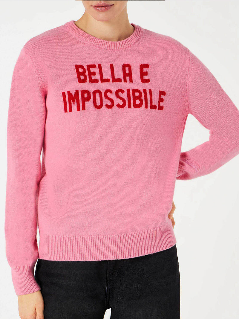 Damenpullover mit Bella e Impossibile-Aufdruck