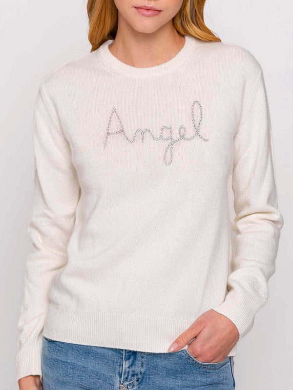 Woman sweater with Angel Wings embroidery