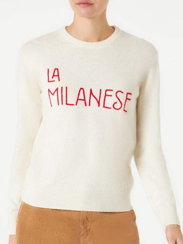 Damenpullover mit La Milanese-Stickerei | Michela Proietti Co-Lab