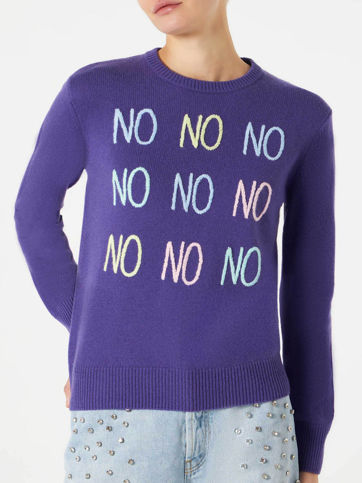 Woman sweater with NO NO NO embroidery - MC2 Saint Barth