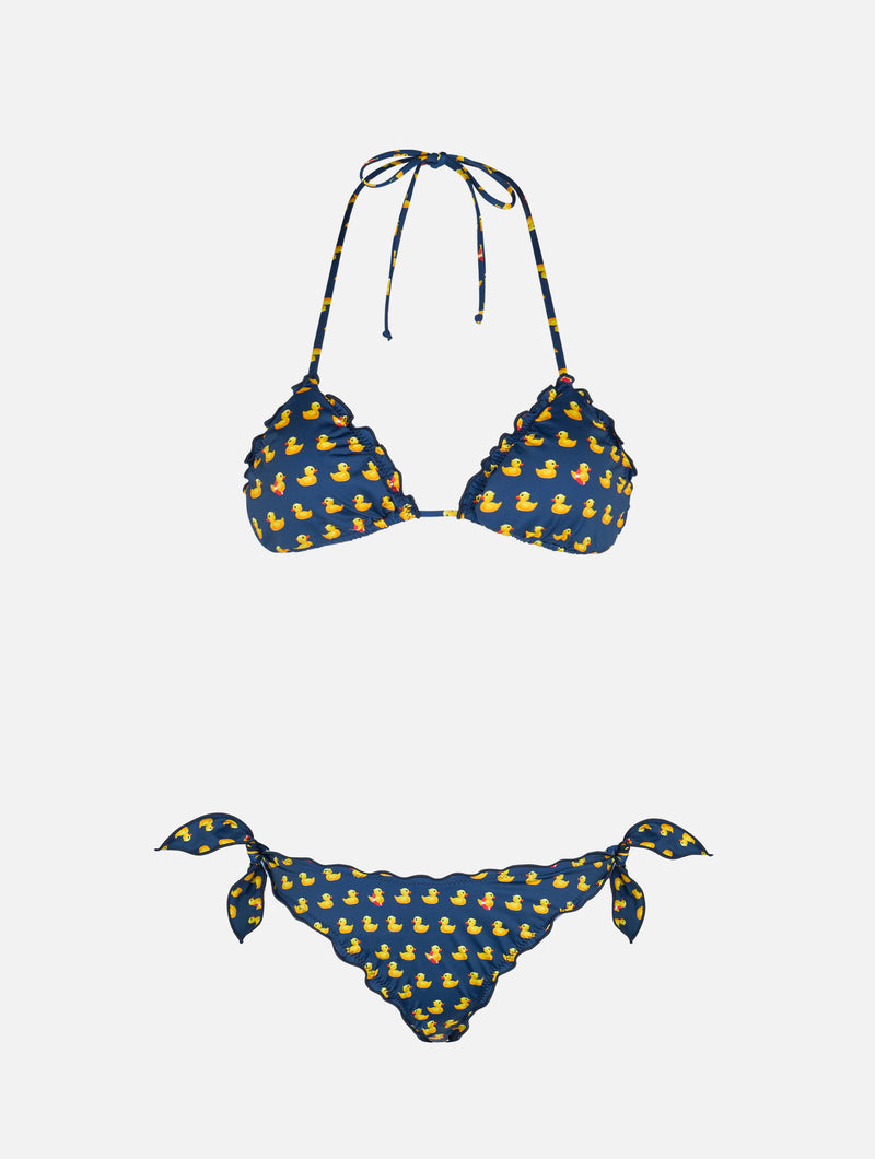 Woman ducky classic triangle bikini Sagittarius Moon