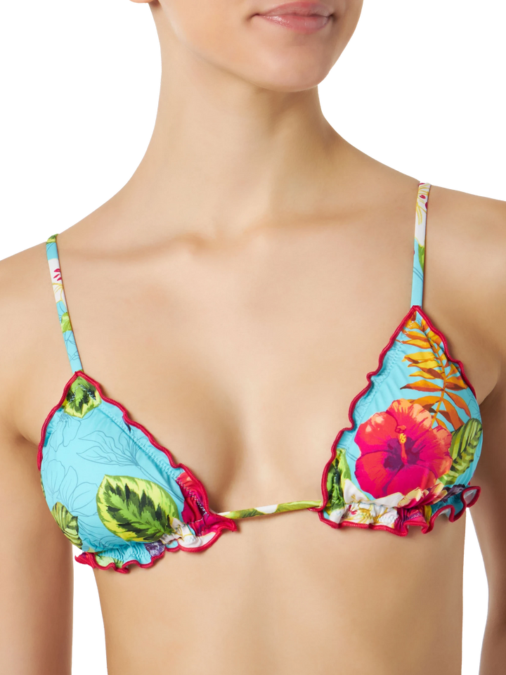 Woman triangle top with Ibiscus print - MC2 Saint Barth