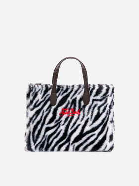Zebra teddy fabric Vivian handbag - MC2 Saint Barth