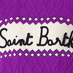 Maglia da donna mezzo collo alto con scritta Saint Barth