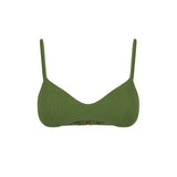 Bralette top a costine verde militare