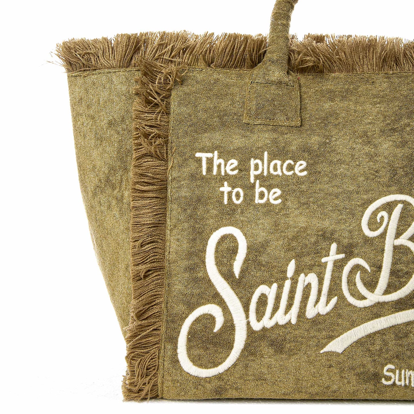 Vanity military green terry shoulder bag