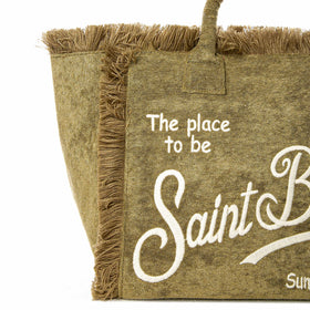 Vanity military green terry shoulder bag