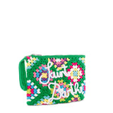 Pouch Parisienne verde crochet con Saint Barth