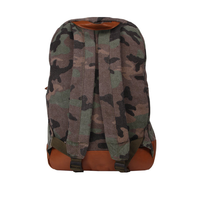 Military green camouflage canvas backpack - MC2 Saint Barth