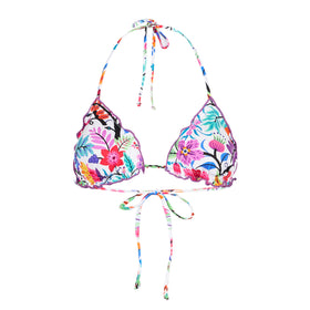 Woman triangle top with flower print - MC2 Saint Barth