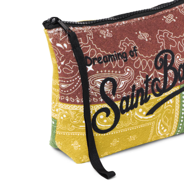 Aline wooly pochette with bandanna print