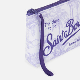 Pochette Aline in scuba con stampa toile de jouy