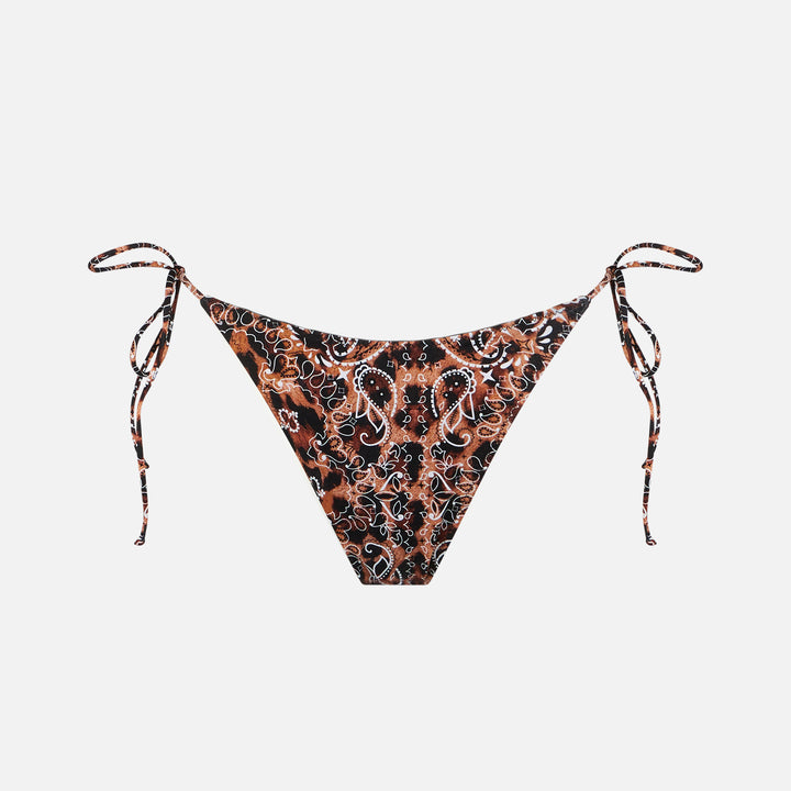 Damen-Triangel-Bikini mit Leo-Kopftuch-Print