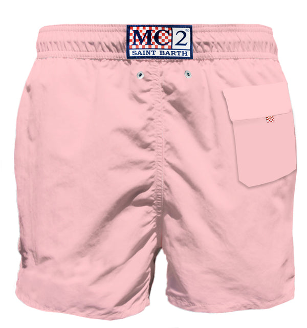 Rosa Herren-Badeshorts mit Tasche