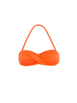 Orange drapierter Bandeau-Bikini