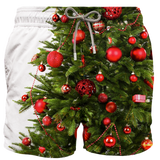 Badeshorts mit Weihnachtsbaum-Fotodruck