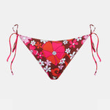 Woman swim briefs with flower print