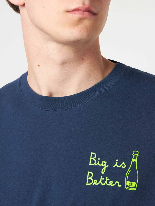 Man t-shirt with Big is Better front embroidery