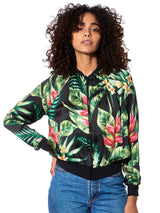 Tropical Print Bomber Jacket