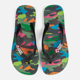 Flip-Flops mit mehrfarbigem Fluo-Camouflage-Print