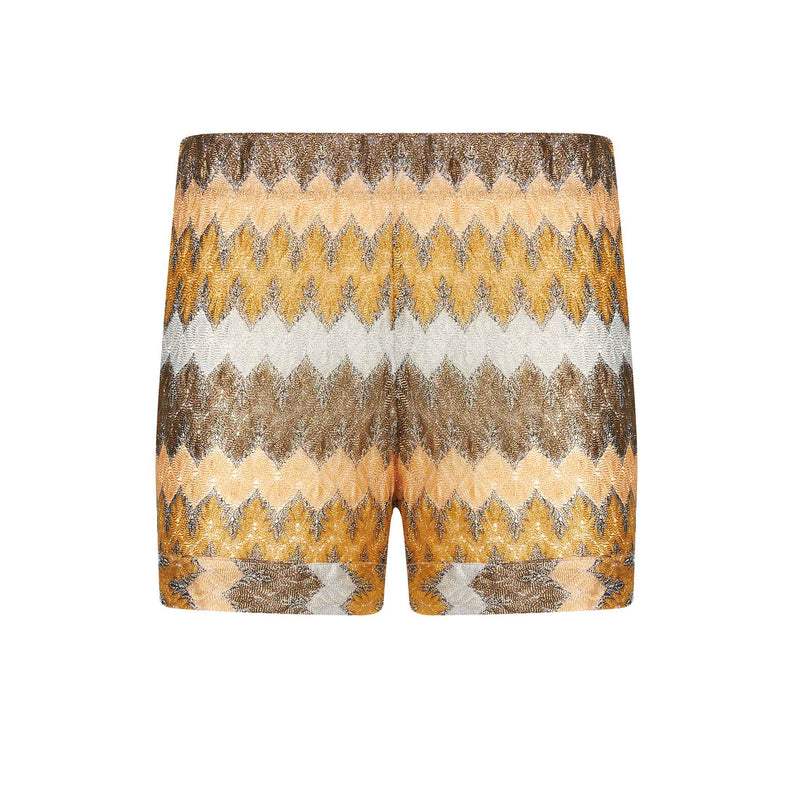 Mehrfarbige Damen-Strickshorts