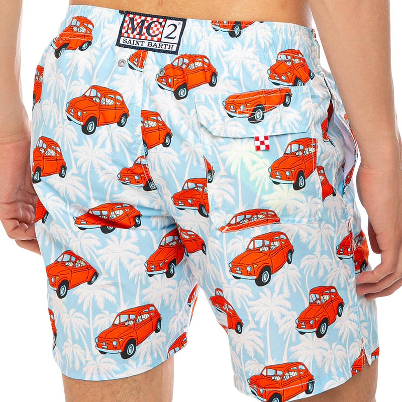 Man swim shorts with Fiat 500 car print | |FIAT© 500 Special Edition