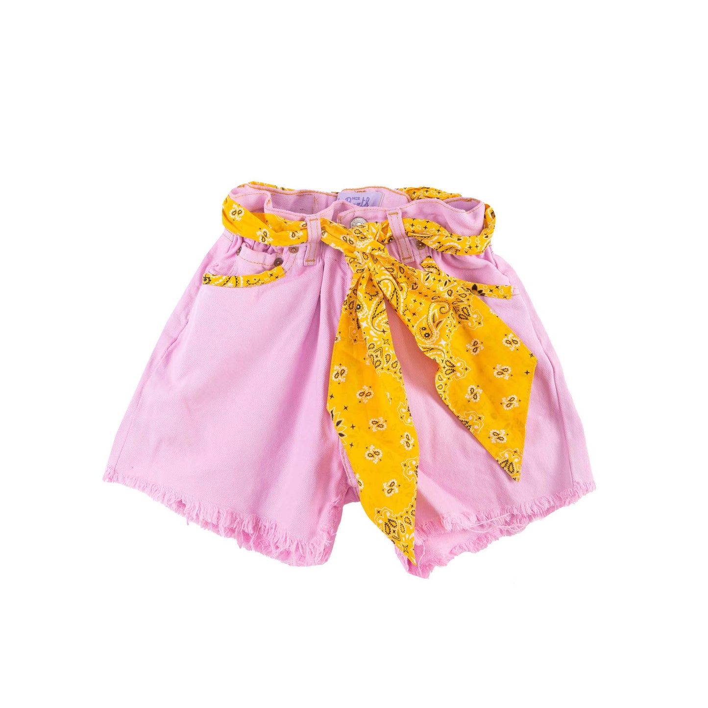 Pantaloncini in denim riciclato da bambina con ricami