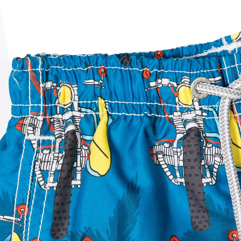 Mid-length swimshorts with surf motorbike