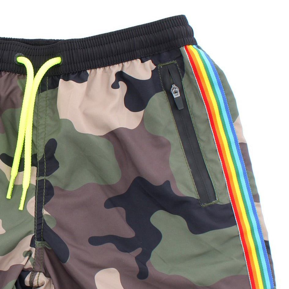 Herren-Badeshorts aus leichtem Stoff mit Reißverschlusstaschen