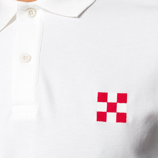 Piquet-Poloshirt für Kinder mit Stickerei vorne und Aufdruck hinten
