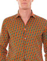 Sikelia-Hemd aus Musselin-Baumwolle für Herren mit Elefantenaufdruck