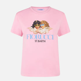 Woman cotton t-shirt with Fiorucci print | FIORUCCI SPECIAL EDITION - MC2 Saint Barth