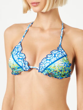 Woman triangle top swimsuit with flower print - MC2 Saint Barth
