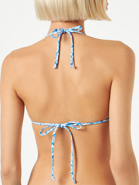 Woman triangle top swimsuit with flower print - MC2 Saint Barth