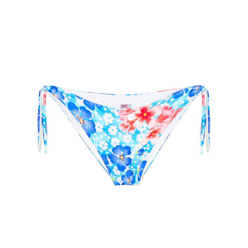 Woman cheeky swim briefs with flower print