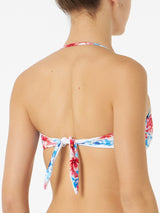 Woman bandeau top with flower print