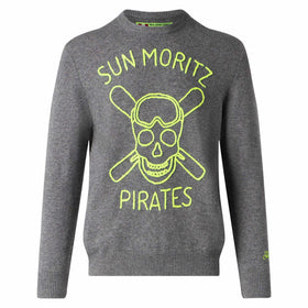 Man grey sweater Sun Moritz Pirates fluo embroidery - MC2 Saint Barth