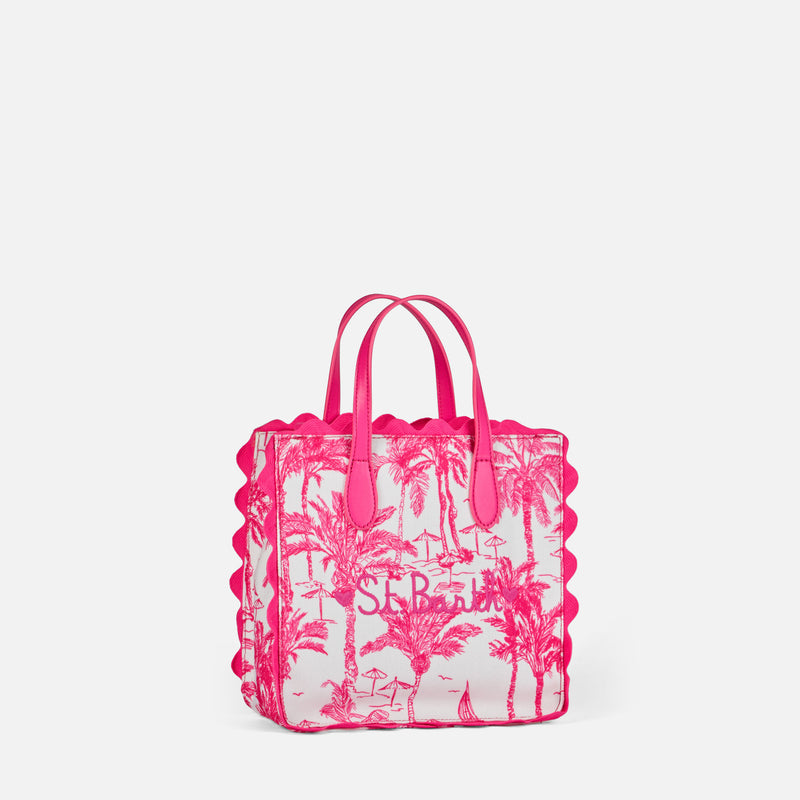 Borsa Vivian in cotone con stampa toile de jouy