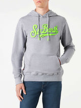 Graues Herren-Sweatshirt mit Kapuze aus Baumwolle