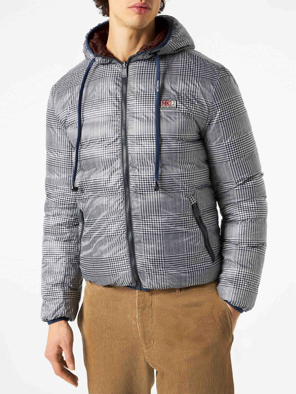 Braune Double-Face-Daunenjacke für Herren