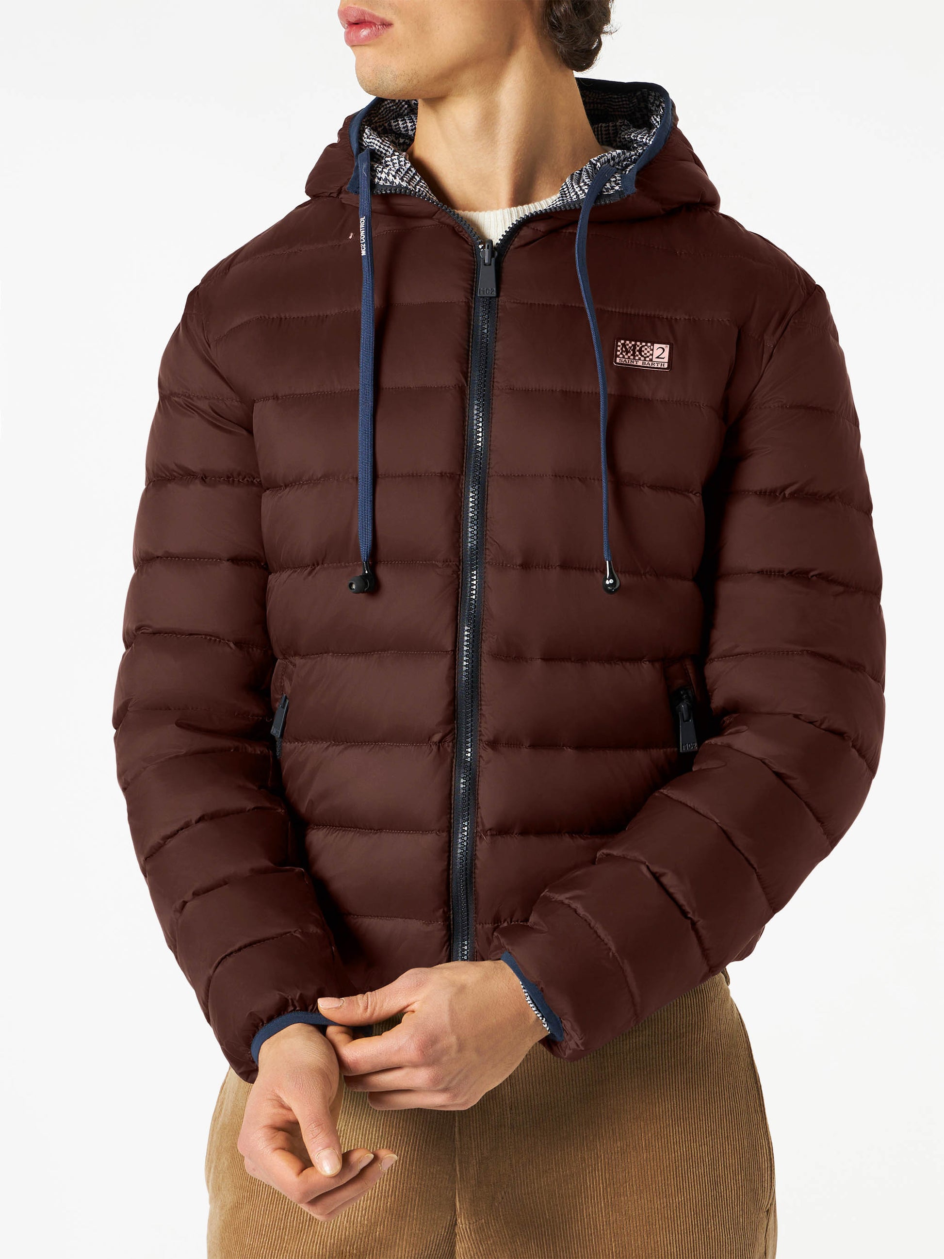 Man double face brown down jacket Courchevel - MC2 Saint Barth